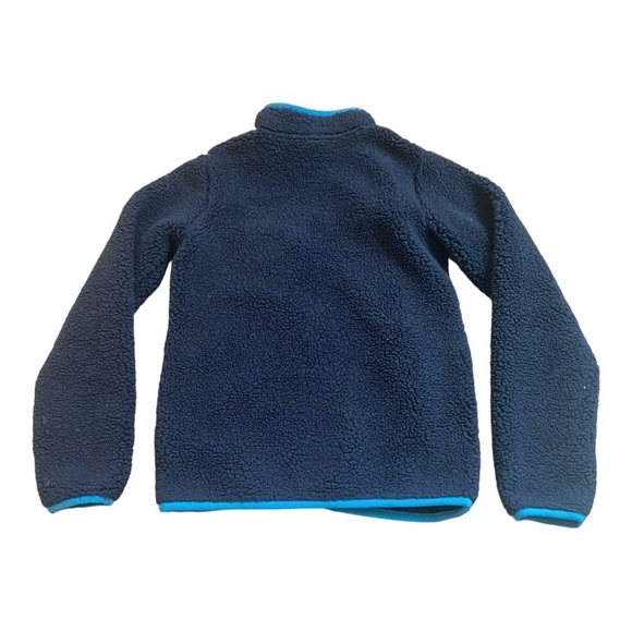 Columbia Full Zip Fleece Sherpa Jacket Sz L Kids 14-16 Navy Blue - Picture 2 of 3
